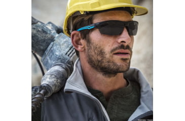 Image of Bolle Tryon Safety Glasses, Black Blue Frame, Polarized Lens, TRYOPOL