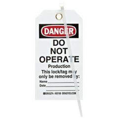 Image of Brady Worldwide B851 5.75HX3 BK/RD/WH L/O PK25 50198