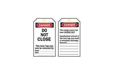 Image of Brady Worldwide B851 5.75HX3 BK/RD/WH L/O PK25 50266