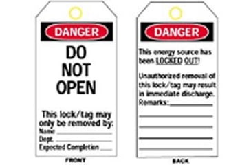 Image of Brady Worldwide Do Not Open L/O Tag Ecno Vyl 66059
