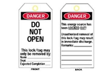 Image of Brady Worldwide Do Not Open L/O Tag Hdty Poly 65506