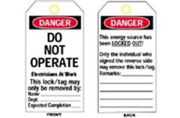 Image of Brady Worldwide Do Not Oper L/O Tag Hdty Poly 65522