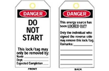 Image of Brady Worldwide Do Not Start L/O Tag Ec Vyl 66058