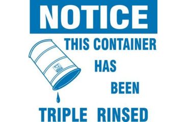 Image of Brady Worldwide Drum Labels Triple Rinse PK100 60364