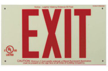 Image of Brady Worldwide Exit Sign Unframd Bradyglo Rd 87807