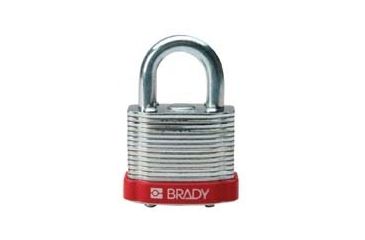Image of Brady Worldwide Steel Padlock .75'' Kd Red PK6 51279