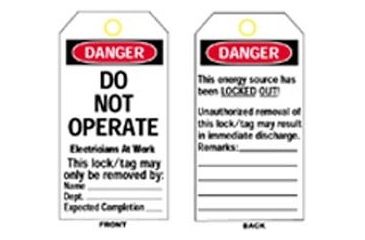 Image of Brady Worldwide Tag Do Not Operate L/O PK25 65504