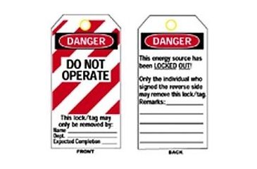 Image of Brady Worldwide Tag L/O Do Not Op Striped PK25 66064