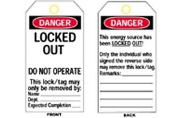 Image of Brady Worldwide Tag LOCKOUT/DO Not Operat PK25 65527