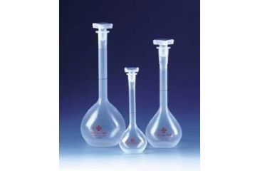 Image of BrandTech Volumetric Flasks with [SJ] Stoppers, Class A and Class B, BrandTech V67195 Class B Flasks, Pmp