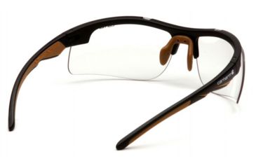 Image of Carhartt Rockwood Safety Glasses w/Clear Anti-Fog Lens, Black/Tan, CHB710DT