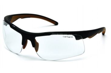 Image of Carhartt Rockwood Safety Glasses w/Clear Anti-Fog Lens, Black/Tan, CHB710DT
