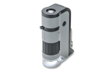 Image of Carson 100x-250x MicroFlip Portable Microscope, w/ Phone Clip, Grey/Black MP-250