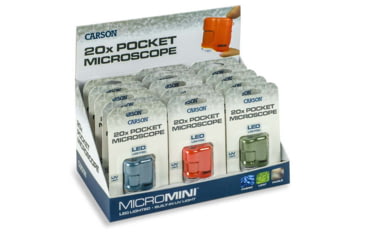 Image of Carson 20x MicroMini Microscope Display, 2 LED, Assorted, MM-280OBG
