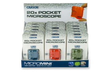 Image of Carson 20x MicroMini Microscope Display, 2 LED, Assorted, MM-280OBG