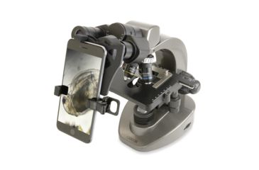 Image of Carson 40x-1600x Table Top Microscope w/Universal Smartphone Adapter for Microscopes, Black/Gray, MS-160SP