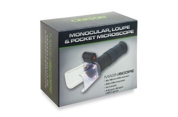 Image of CARSON 6x18mm Monocular, 25x Microscope, 4x Loupe w/ 4 LED Lights, Black/Gray MA-60