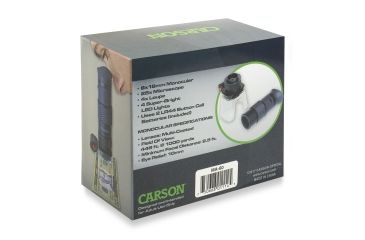 Image of CARSON 6x18mm Monocular, 25x Microscope, 4x Loupe w/ 4 LED Lights, Black/Gray MA-60