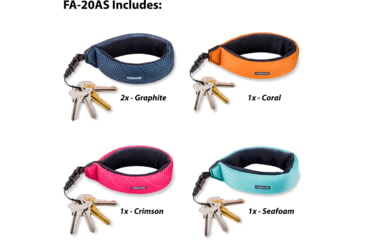 Image of Carson Floating Wrist Strap Keyrings, 5-Pack, Assorted, FA-20AS