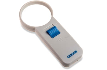 Image of Carson Illuminated Handheld Magnifier, 5x Power, 2.5in Aspheric LED Lighted, Ivory/Blue, Small, SV-50