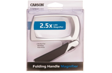 Image of Carson LED Lighted Folding Rectangular Magnifier, 2.5x Power, Silver/Black, Small, MJ-30