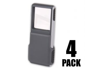 Image of Carson MiniBright 3x Pocket LED Magnifier Loupe, 4 Pack, Grey PO-25MU