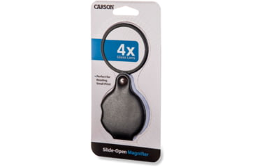 Image of Carson Slide-OpenGlass Magnifier 4x w/Attached Case, Black, Small, GN-11