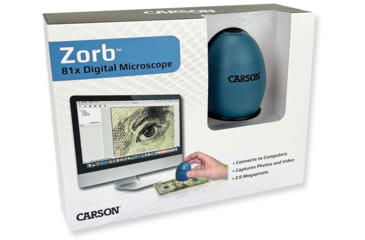 Image of Carson zOrb LED Lighted USB Digital Computer Microscope, Blue, Small, MM-500