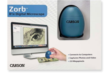 Image of Carson zOrb LED Lighted USB Digital Computer Microscope, Blue, Small, MM-500