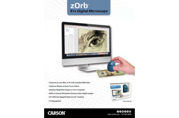 Image of Carson zOrb LED Lighted USB Digital Computer Microscope, Blue, Small, MM-500