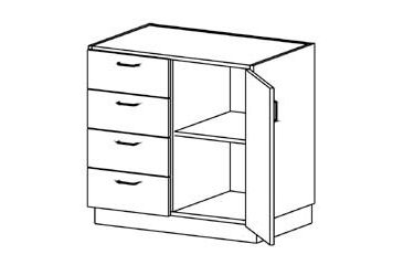 Image of Case Systems 4 Drawer 1 Hngd Door 302448 B6420302448