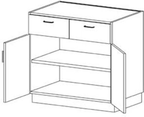 Image of Case Systems Cab 1SHLF 2DRS 2DWR 362436 B3100362436