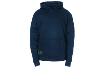 Image of Caterpillar Flame Resistant Banner Hooded Sweatshirt, FR Navy, Extra Large, 1910045-57E-XL, Additional Views