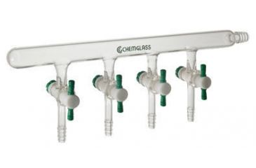 Image of Chemglass VAC. MAN. TFE. 4 Port Left CG-4430-03