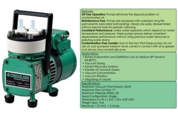 Image of Chemglass Vacuum Pump 17L/MIN, 50 Torr CG-4812-10