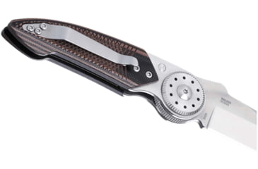 Image of CRKT Walker Blade Lock Folding Knife, 2.93in, 14C28N, Drop Point Blade, Brown Aluminum Handle, 4200