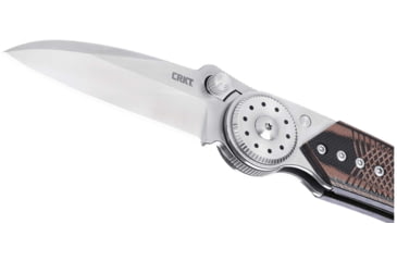 Image of Columbia River Knife & Tool Walker, Folding Knife, 2.93" Sheepsfoot Blade, 14C28N Blade Steel, 5.94" Overall Length, Satin Finish, Silver, Brown Handle, Blade Lock, 4200