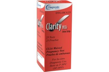 Image of Diagnostic Test Group Clarity Hcg Strip Bx25 DTG-HCG25, Unit EA