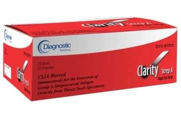 Image of Diagnostic Test Group Clarity Strep A Cassette Bx25 DTG-FLIP, Unit EA