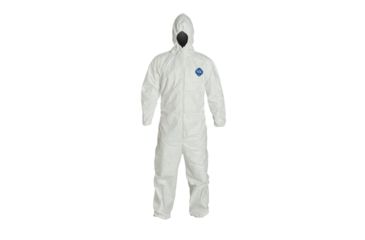 Image of DuPont 12000 Tyvek 400 Coveralls with Hood, Elastic Wrists and Ankles, Case of 25, White
