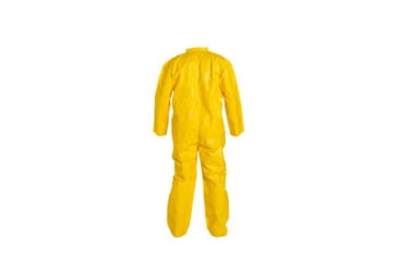 Image of DuPont Tychem 2000 Coveralls w/Laydown Collar, Open Wrists, Ankles, Bound Seams, Yellow, Large CS12 QC120BYLLG00