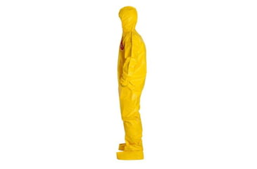 Image of DuPont Tychem 2000 Coveralls w/Standard Hood and Attached Socks, Bound Seams, Yellow, Large CS12 QC122BYLLG00