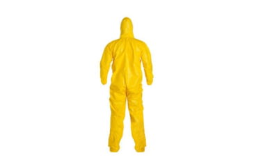 Image of DuPont Tychem 2000 Coveralls w/Standard Hood and Attached Socks, Serged Seams, Yellow, Large CS12 QC122SYLLG00