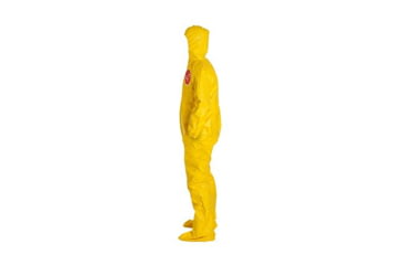 Image of DuPont Tychem 2000 Coveralls w/Standard Hood and Attached Socks, Serged Seams, Yellow, Large CS12 QC122SYLLG00