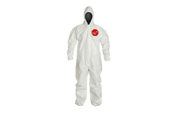 Image of DuPont Tychem 4000 Coveralls w/Standard Hood, Taped Seams, White, 3X, 6 Pack, SL127TWH3X0006