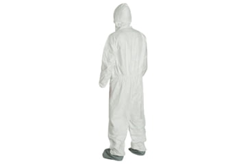 Image of DuPont Tyvek 400 Coverall w/Respirator Fit Hood and Attached Skid-Resistant Boots, Elastic Wrists, Waist, White, M, Case of 25, TY122SWHMD00