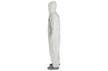 Image of DuPont Tyvek 400 Coverall w/Respirator Fit Hood and Attached Skid-Resistant Boots, Elastic Wrists, Waist, White, M, Case of 25, TY122SWHMD00