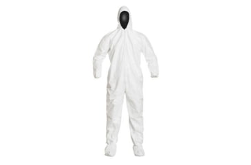 Image of DuPont Tyvek IsoClean Hooded Coverall Clean Processed w/PVC Soles Boots, White, Large, Case of 25, IC105SWHLG0C, Unit CS