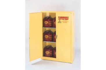 Image of Eagle Manufacturing Flammable Liquids Safety Storage Cabinets, Eagle Manufacturing 1945 Floor Cabinet, Sliding Door, 2 Shelves