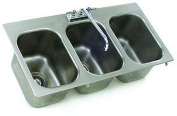 Image of Eagle MHC Sink Self Rim 3 Bowl 10x14x9.5 SR10-14-9.5-3, Unit EA